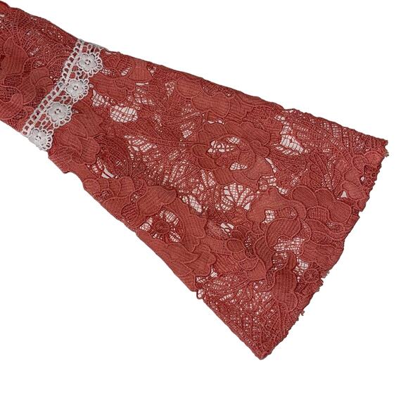 Alexia Admor Pink Contrast Lace Overlay Bell Long Sleeve Mini Dress Size Small - Picture 11 of 16